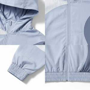 ACTIVE Men's Spring Summer Plain Dyed Casual Zipper Front OEM Service Quick-drying <b>Sunscreen</b> Breathable Hooded Windbreaker 100% - Product Image 3