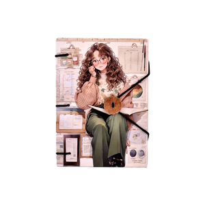 Premium <b>A5</b> Handmade Paper Notebook Anime Girl Design EcoFriendly Journal 100 Page Vintage Book with Button Closure Writing Diary - Product Image 3