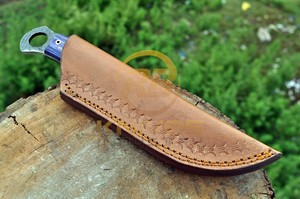 Couteau de chasse et de camping à lame fixe en acier au carbone, avec manche en bois, étui en cuir pour survie en extérieur, personnalisable OEM - Vente chaude - Product Image 6