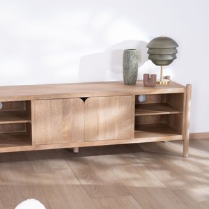 Mueble para TV Vandana Silver Shape en estilo japandi, madera de mango Orobie, 185 cm - Product Image 6
