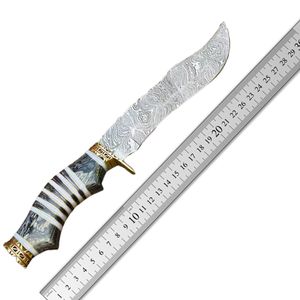 Handmade Custom Damascus Straight Fixed Blade <b>Bone</b> <b>Handle</b> Industrial Grade 3-Year Warranty Outdoor Camping Hunting Bowie <b>Knife</b> - Product Image 6