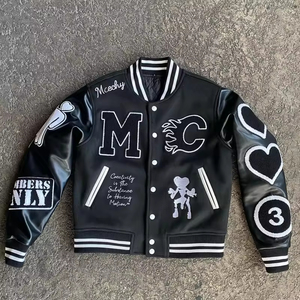 Men's Urban <b>Vintage</b> <b>Varsity</b> <b>Jacket</b> Hip Hop Patchwork Wool Baseball Coat Retro College Street Fashion Premium Winter Outerwear - Product Image 1