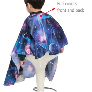 Cape de coiffure professionnelle RAMAFHH MEDAX Galaxy Print à manches longues en pongé, résistante à l'eau et confortable pour la coupe de cheveux en salon - Product Image 2