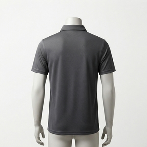 Polo de Manga Corta con Cuello con Cremallera para Hombre, Color Gris Carbón, Ropa Deportiva Casual de Golf, OEM, ODM, Venta al Por Mayor - Product Image 2