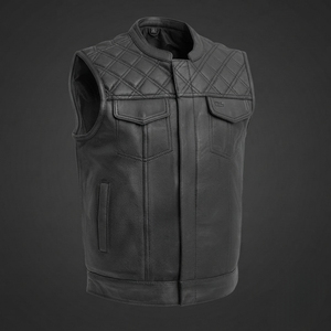 Chaleco de Motociclista de Cuero Vacuno Negro para Hombre, Chaleco de Cuero Genuino con un Solo Botón, Transpirable, Resistente al Viento, con Bolsillos, Estilo Boho - Product Image 3