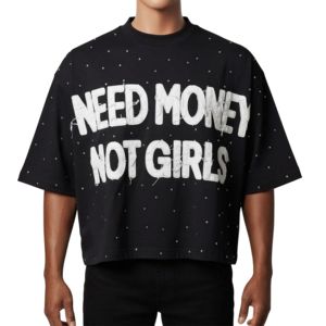 Camiseta de Lujo Extra Grande 100% Algodón para Hombre, Lavado Ácido, Estampado Personalizado, Patrón Sólido, Gráfico, 220 Gramos, Tejido de Punto - Product Image 5