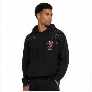 Sudadera con Pedrería para Hombre, Tejido de Alta Gama, Detalle de Cristal, Corte Cómodo y Relajado, Colección de Moda Urbana, Nueva Calidad - Product Image 5