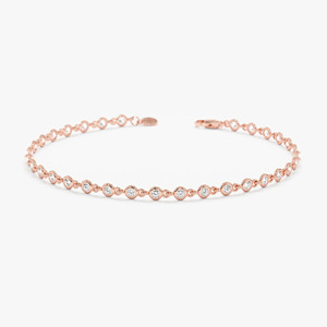 Bracelet tennis de luxe pour femme en or jaune serti de diamants de laboratoire taille brillant rond - Product Image 5