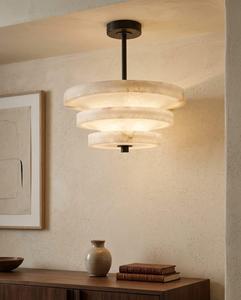 Modern Marble Pendant <b>Light</b> Layered Chandelier Alabaster <b>Ceiling</b> Lamp for Living Room Villa Dining Area All Seasons Indoor Use - Product Image 3