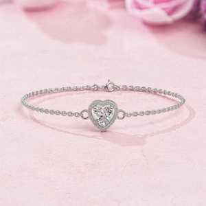 Hallmark <b>Silver</b> Minimal Heart <b>Charm</b> <b>Bracelet</b> - Product Image 2