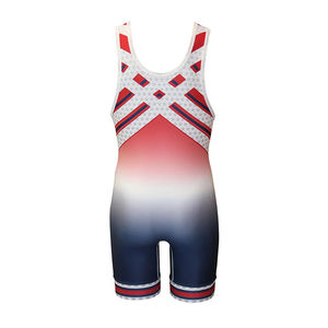 Combinaison de lutte pour jeunes en sublimation, tenue de combat en spandex et polyester, avec design et taille personnalisés, service OEM - Product Image 1