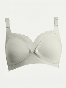 Bmama Green Seamless Nursing <b>Bra</b> Wireless Front Button Antibacterial Mulberry Silk Breastfeeding <b>Bra</b> A B Cup BR531 - Product Image 3