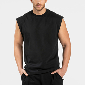 Camiseta sin mangas personalizada para hombre, de poliéster y algodón, cuello redondo, corte holgado, estilo casual urbano, ropa de estilo de vida para mí - Product Image 1