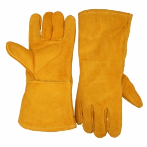 Gants en cuir de vachette pleine fleur haute performance, résistants à l'abrasion et à la chaleur, pour la soudure, la lutte contre les incendies, la construction et le barbecue - Product Image 1