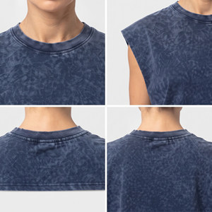 Débardeur de sport délavé pour femme 100% coton style urbain, haut sans manches longueur standard pour l'entraînement, débardeur délavé pour femme - Product Image 6