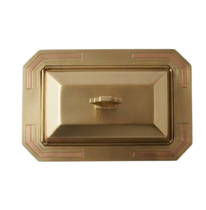 Mantequillera Retro Dorada con Tapa Hermética para Conservar la Frescura, Vajilla Metálica para Cocina y Fiestas, Diseño Rectangular Pulido - Product Image 4