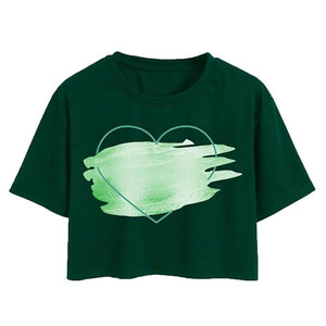 Green New Arrival <b>Top</b> Trendy Lightweight Regular Slim Best High Soft Round Neck New Fashion Casual Wear Summer Women <b>Crop</b> <b>Top</b> - Product Image 1