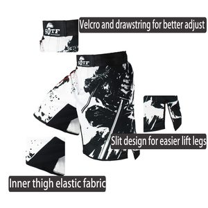 Shorts MMA personnalisés unisexes en gros, shorts de grappling par sublimation, arts martiaux, polyester extensible dans quatre directions, usine OEM - Product Image 2