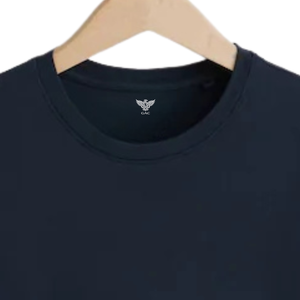 Men Navy Blue Crew Neck Short Sleeve Cotton T Shirt Featuring <b>White</b> Graphic Eagle Bird Wings Silhouette Print Casual Summer <b>Tee</b> - Product Image 6