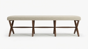 Modern Upholstered Convertible <b>Bed</b> <b>End</b> Bench with Wooden Legs Lounge Seat Floor Mount for Bedroom Living Room Hotel Apartment - Product Image 2