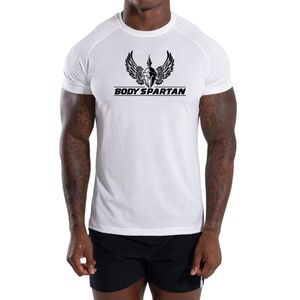 Men's <b>White</b> Performance T Shirt Premium Cotton Crew Neck Athletic Training Gym Fitness Casual Sportswear Everyday Tee - Product Image 3