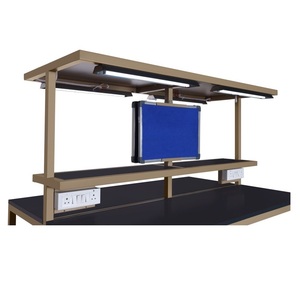 Best Quality Heavy Duty Cast Iron Industrial Workstation with T5 LED <b>Light</b> Softboard <b>Monitor</b> Stand and Spacious Work Surface - Product Image 1