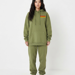 Conjunto Deportivo Casual de Dos Piezas para Mujer, Fabricación OEM Personalizada, Sudadera Holgada de Manga Larga con Capucha y Pantalones Largos Tipo Jogger - Product Image 4