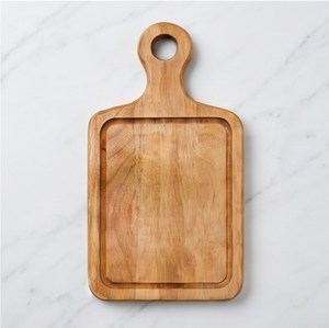 Planche à découper en bois avec poignée et rainure pour les jus, planche à découper rectangulaire pour la cuisine - Product Image 1
