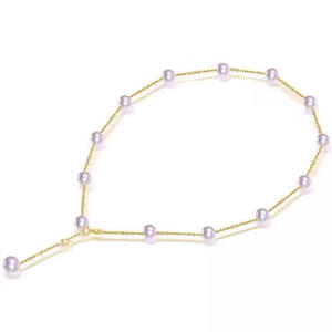 Collar de Perlas de Agua Dulce con Diseño de Cielo Estrellado de 18K para Mujer, Cadena de Clavícula con Pequeñas Perlas, Decoración de Cuello con Cuentas Dulces - Product Image 5