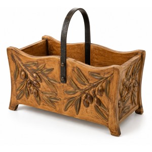 Handcrafted Mango Wood Carved Olive Magazine <b>Rack</b> Wholesale India - Product Image 1