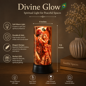Divine Glow Radha Krishna LED Table Lamp Spiritual <b>Night</b> <b>Light</b> Home Temple Bedroom Decor USB Powered Gift 9.5 Inch Acrylic Lamp - Product Image 5