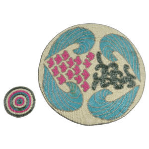 Juego de Manteles Individuales con Cuentas Redondas de Múltiples Colores, el Mejor Diseño para Decoración del Hogar, Manteles Individuales con Cuentas de Múltiples Colores, Posavasos Decorativos para el Hogar - Product Image 1