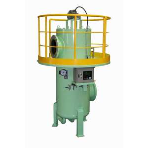 Filtre industriel autonettoyant 100L 150 psi Raccord à bride CA 220V 50Hz Élimination des particules Corps vert Protection jaune - Product Image 1