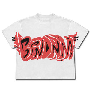 T-shirts formels surdimensionnés pour hommes, très demandés, avec col montant, impression personnalisée et design épaules tombantes - Product Image 1