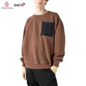 Heavyweight Hoodies Sweatshirts Cotton Oversized Streetwear <b>Men</b> Patchwork Pocket Hip Hop <b>Pullover</b> Terry Hoodies - Product Image 2