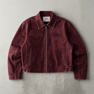 Blouson Bomber Unisexe en Toile de Coton Lavée Style Vintage Bourgogne, Vêtement de Travail Personnalisé, Étiquette Privée, Épais pour l'Hiver, Vente en Gros ODM OEM - Product Image 1