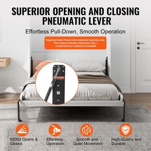 Kit de Cama Murphy Vertical Doble de Lujo para Bricolaje, Herrajes Mecánicos de Alta Resistencia con Soporte Neumático para Estructura de Cama Abatible - Product Image 5