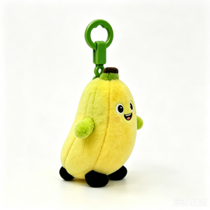 Peluche de plátano bordado personalizado, llavero de peluche con forma de plátano, llavero de peluche de plátano con cara sonriente, amuleto de peluche de plátano amarillo - Product Image 6