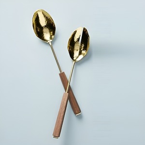 Simple & Elegant Hand Finished Unique Design Stainless Steel Salad Server Or Spoon Top Quality Kitchen <b>Gadgets</b> Cutlery Set - Product Image 1