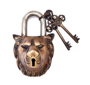 Handcrafted Metal Lion Design <b>Padlock</b> with 2 Keys Decorative Vintage Lock Gift for Home Office Cabinet Door - Product Image 6
