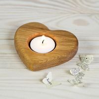 Porte-bougie en bois fait main unique – Support de bougie décoratif rustique naturel pour la maison, centre de table, décoration romantique