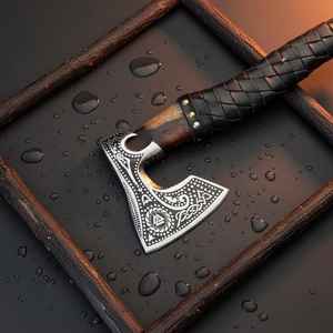 ขวานไวกิ้งคุณภาพสูงระดับมืออาชีพ ขายส่ง พรีเมียม ด้ามไม้ เหล็กกล้าคาร์บอนสูง ตีขึ้นรูป สำหรับงานอุตสาหกรรม พร้อมปลอก - Product Image 5