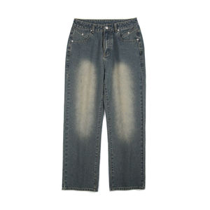 Pantalones Vaqueros Cargo Personalizados de Cintura Alta, Corte Regular, Estilo Hip Hop, 100% Algodón, Lavado Ácido, Ligeros - Product Image 1
