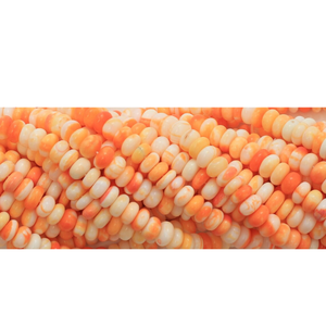 Hermosas cuentas lisas de ópalo naranja en forma de rondel, hilo de 16 pulgadas, cuentas lisas de ópalo naranja, para la elaboración de joyas y artesanías. - Product Image 3