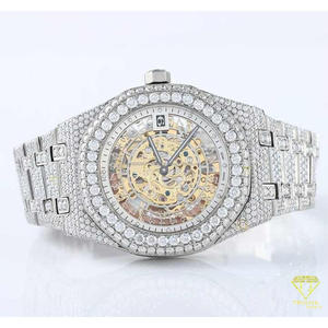 Montre squelette de luxe haute qualité entièrement sertie de diamants Moissanite VVS, style Hip Hop, automatique mécanique pour homme - Product Image 3