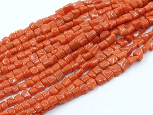 ลูกปัดปะการังแดงอิตาลีธรรมชาติทรงก้อนกลมขนาด 5x4 8x7 มม. ประมาณ 8 นิ้ว รับรองโดยบุคคลที่สามสำหรับการทำเครื่องประดับ - Product Image 4