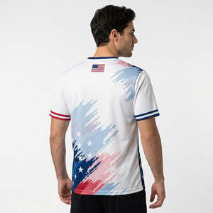 Maillot de football américain de haute qualité unisexe à col en V, manches courtes, impression numérique, polyester anti-humidité, coupe classique, adulte, été - Product Image 3