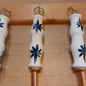 Classic <b>Ceramic</b> Handle Flatware <b>Set</b> With Blue Floral Design Copper Stem Dishwasher Safe Wedding Use - Product Image 3