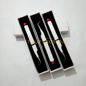 Vente en gros GETUP BROSONS IMPEX Nouvelles pinces à cils en acier inoxydable avec revêtement en poudre blanche, logo personnalisé, 10 mm, pointe lisse - Product Image 2