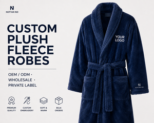 Peignoir à capuche en polaire premium unisexe, robe de bain d'hiver, logo personnalisé, vente en gros, usine OEM - Product Image 1